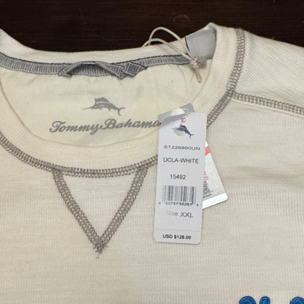 Tommy Bahama White Sweatshirt with Gray Accents